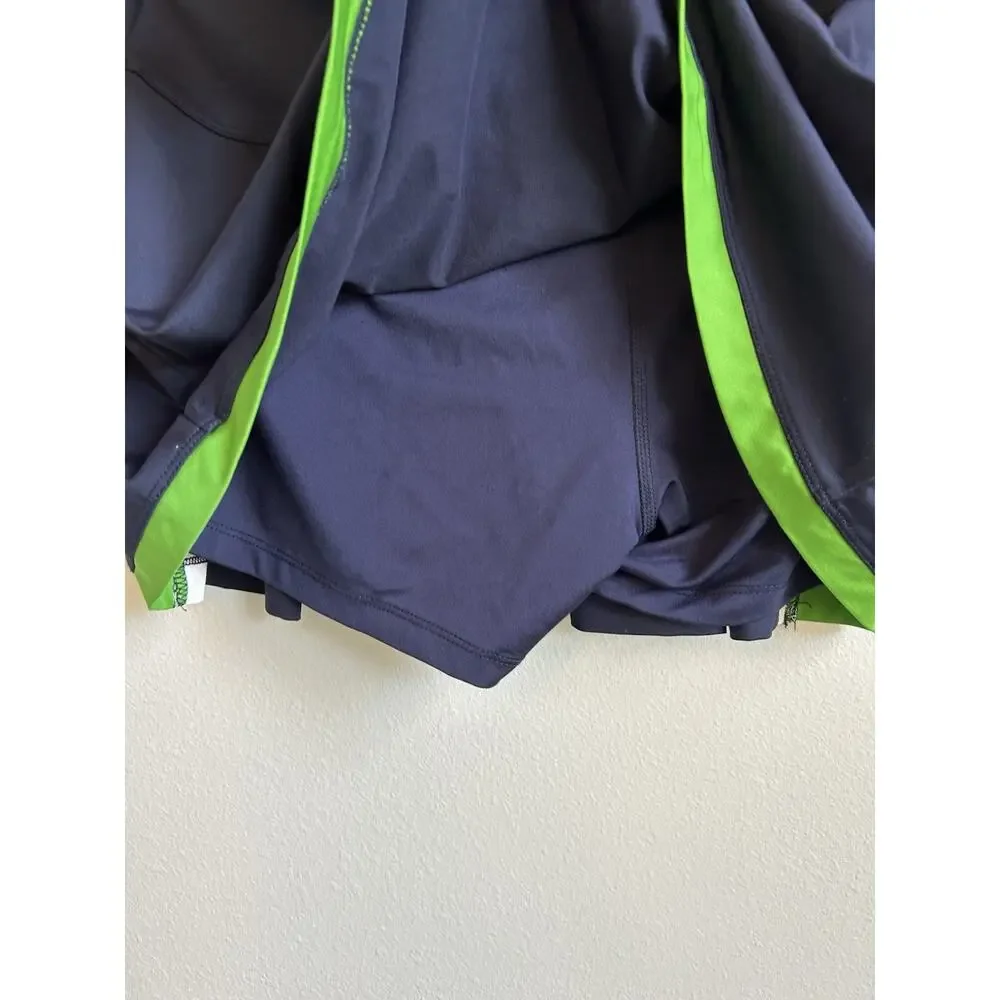 Fila Pleated Tennis Skorts L Golf Mini Skirt Blue/green Activewear Pickleball